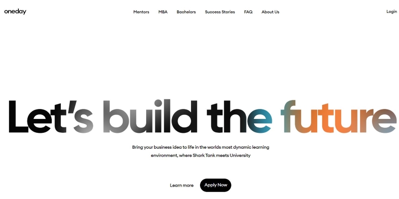 An overview of Oneday's online Mentoring Platform main page